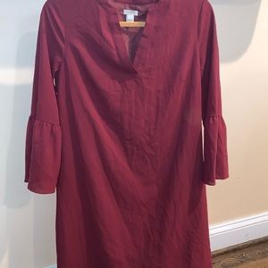 Burgundy j crew dress
